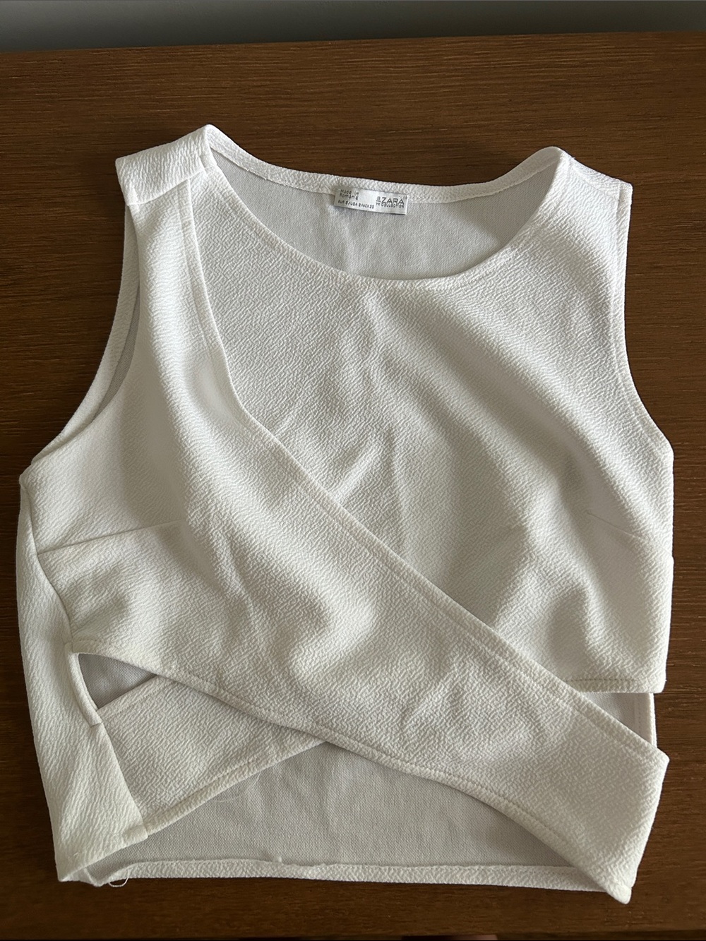 Zara white crop top with cutouts
